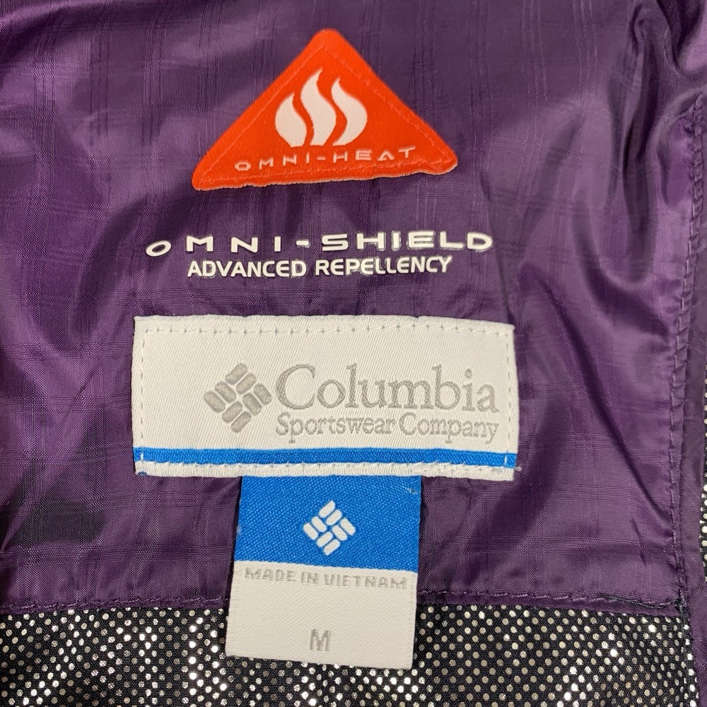 COLUMBIA Omni Heat Onmi Shied Advance Repellency Purple Coat Full Zip Women's M - Picture 3 of 10
